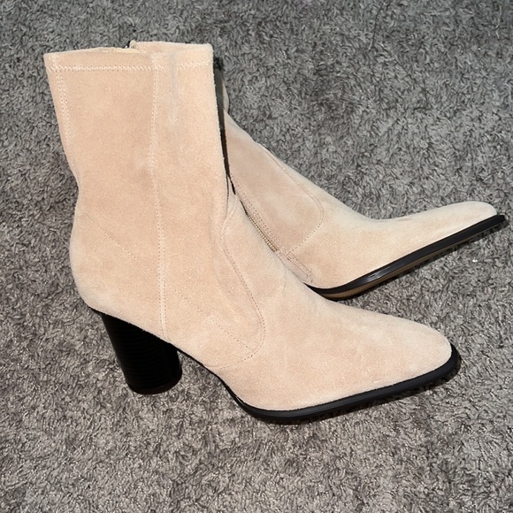 NWT Zara Suede Heeled Ankle Boots - Picture 3 of 7